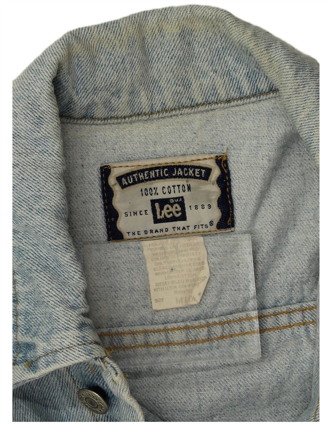 Lee Mens Denim Gilet UK 38 Medium Blue Cotton