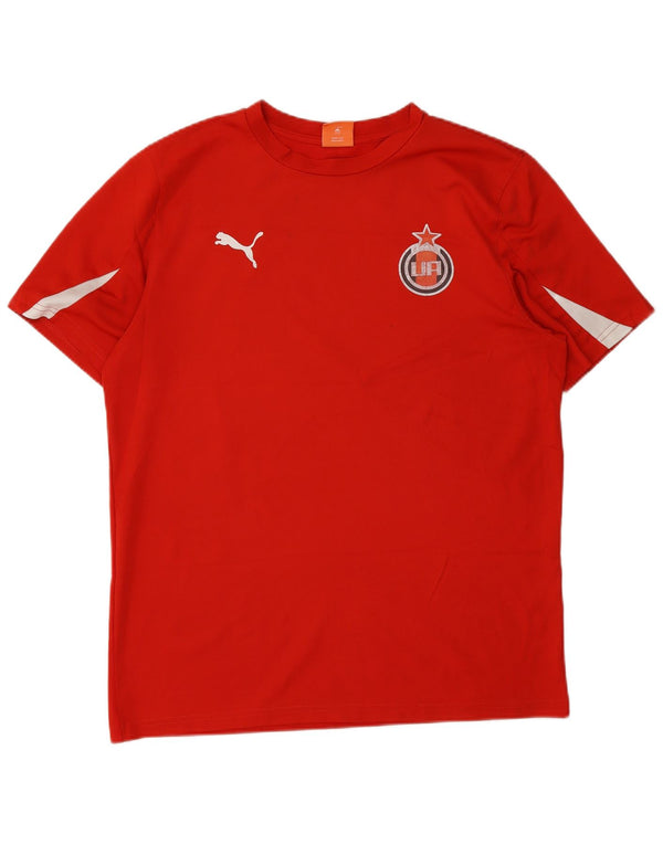 Puma Mens Graphic T-Shirt Top Large Red Colourblock