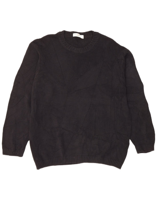Marks & Spencer Mens Crew Neck Jumper Sweater Large Black Cotton