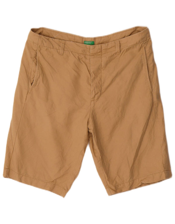 Benetton Mens Chino Shorts IT 48 Medium W34 Beige Cotton