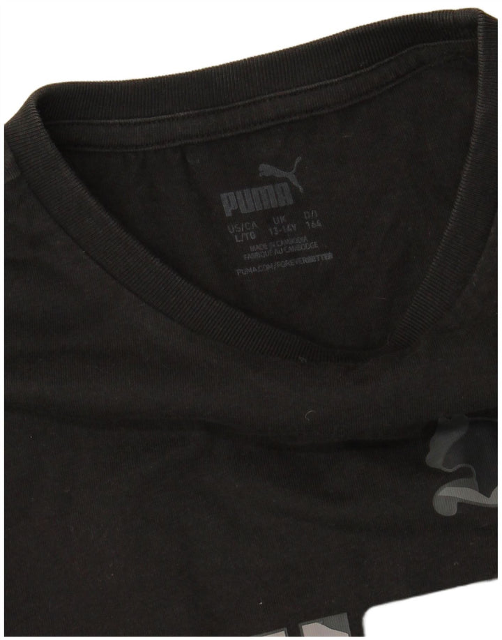 PUMA Boys Graphic T-Shirt Top 13-14 Years Black