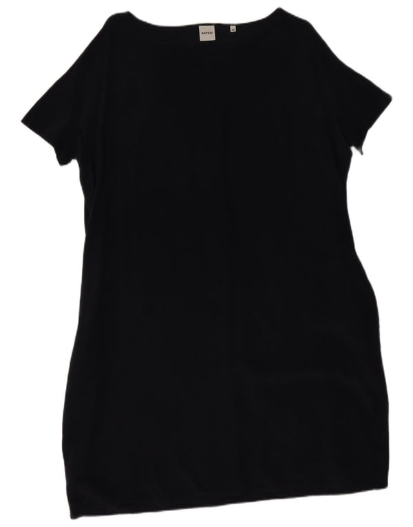 Aspesi Womens Sheath Dress IT 42 Medium Navy Blue Silk