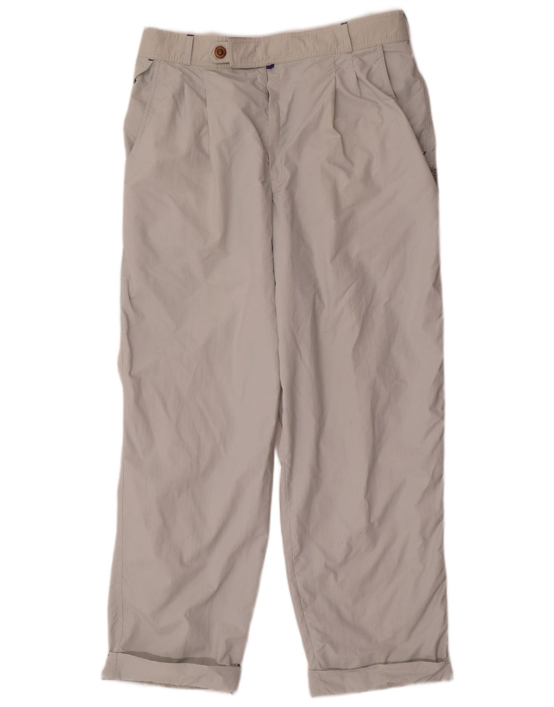 Tactel Mens Pegged Chino Trousers W36 L30 Grey Polyamide
