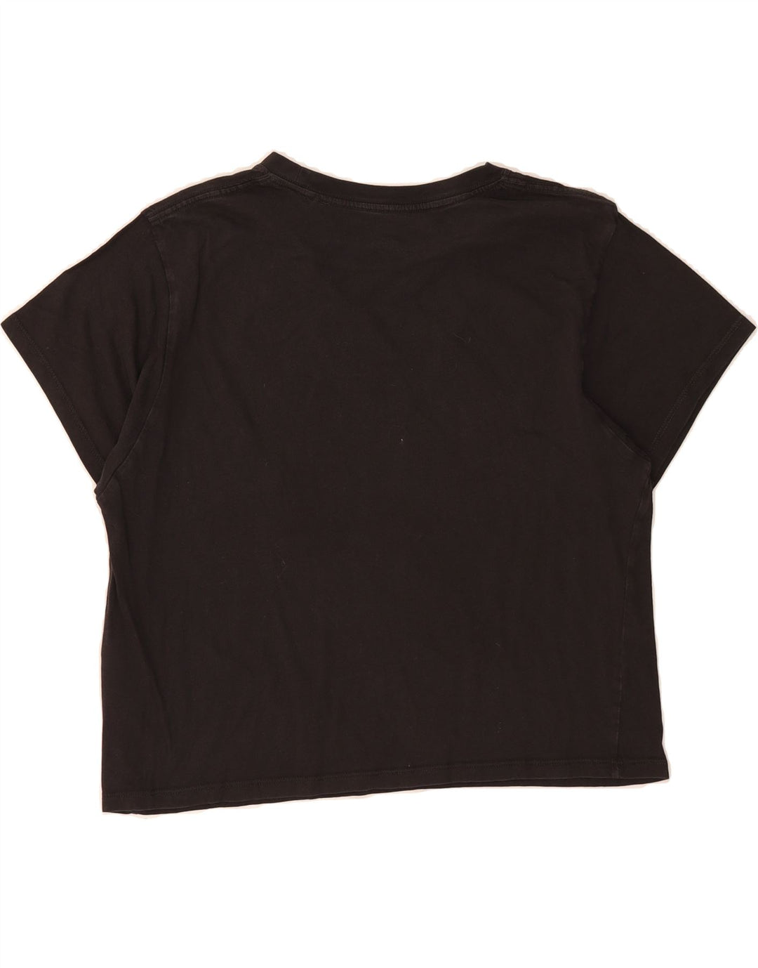 LEVI'S Womens Crop Graphic T-Shirt Top UK 14 Medium Black Vintage Levi's and Second-Hand Levi's from Messina Hembry 