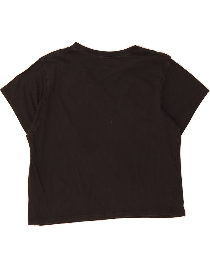 LEVI'S Womens Crop Graphic T-Shirt Top UK 14 Medium Black Vintage Levi's and Second-Hand Levi's from Messina Hembry 