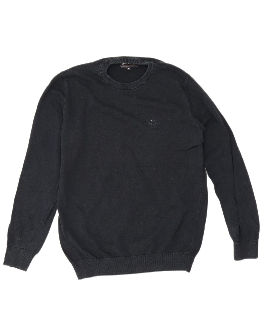 Barbour Mens Crew Neck Jumper Sweater Medium Navy Blue Cotton