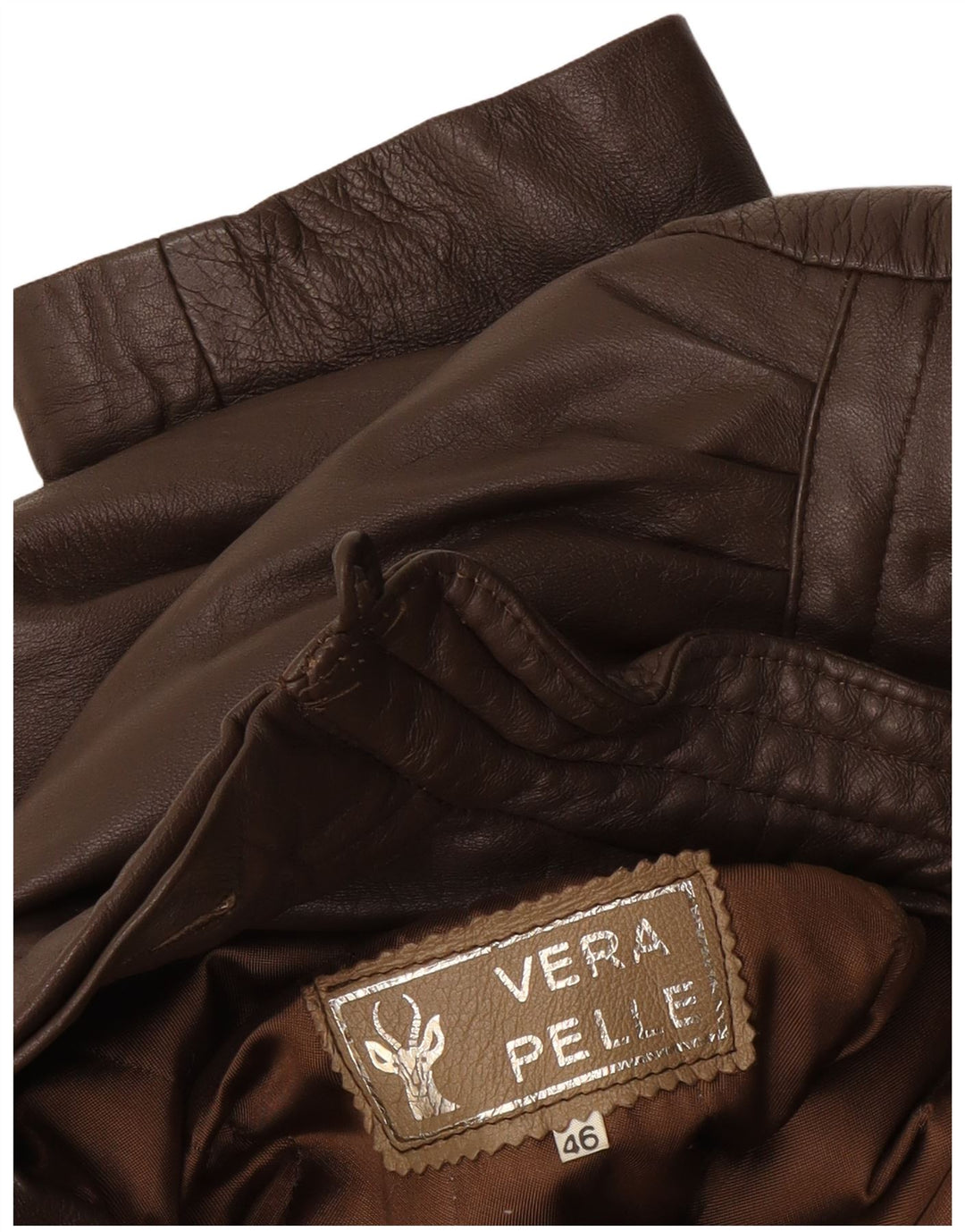 Vintage Womens Leather Jacket IT 46 Large Brown Leather