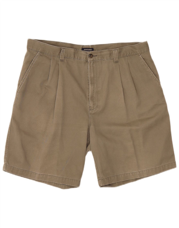 DOCKERS Mens Pegged Chino Shorts W40 XL Khaki Cotton