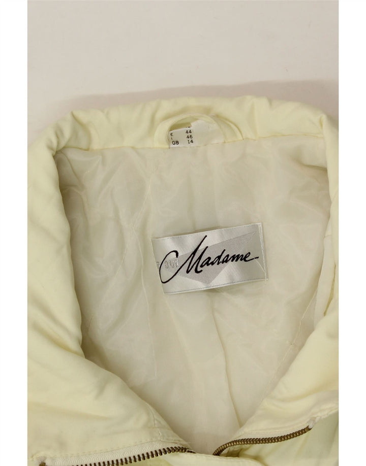 MADAME Womens Oversized Padded Coat UK 14 Large Yellow Polyester Vintage Madame and Second-Hand Madame from Messina Hembry 