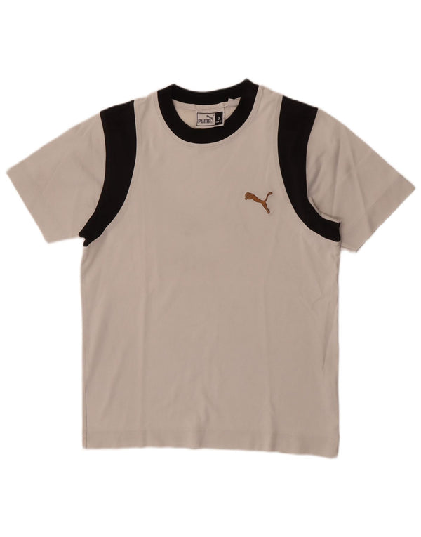 Puma Mens T-Shirt Top Small White Colourblock