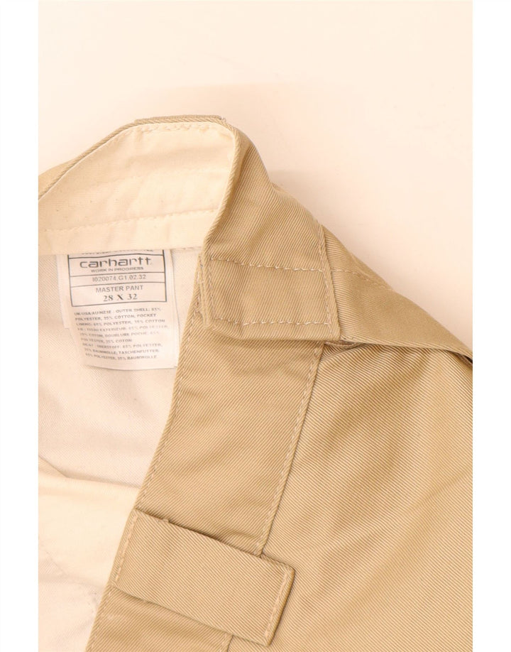 CARHARTT Mens Slim Chino Trousers W28 L30 Beige Polyester