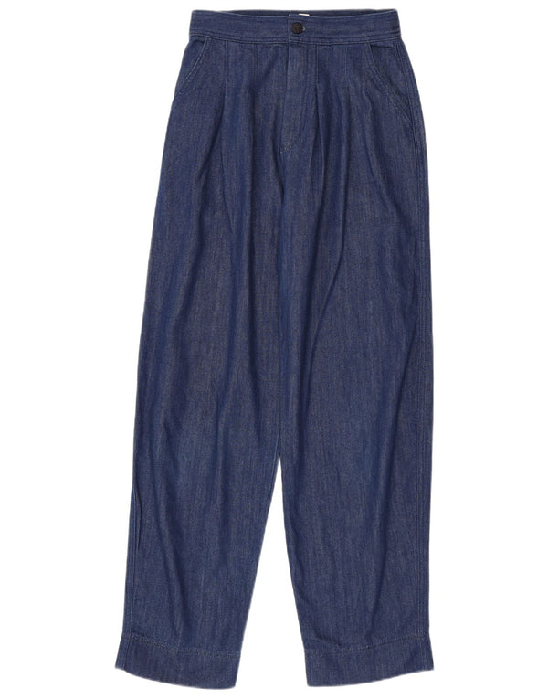 Topshop Womens High Waist Loose Fit Casual Trousers UK 8 Small W26 L31 Blue