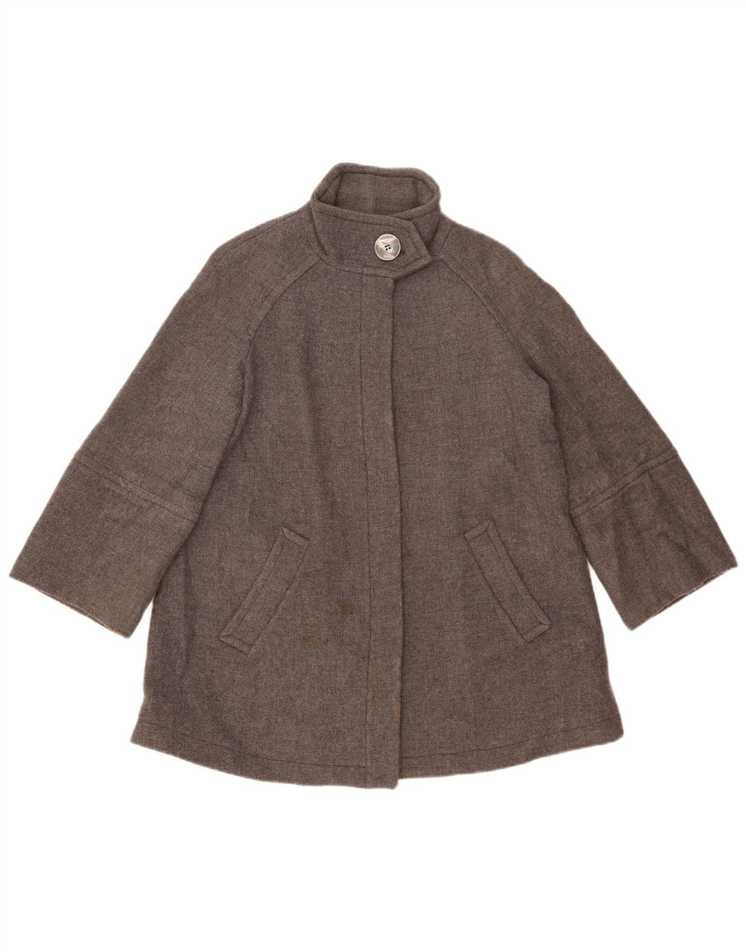 Zara Womens Oversized Overcoat UK 10 Small Grey Wool
