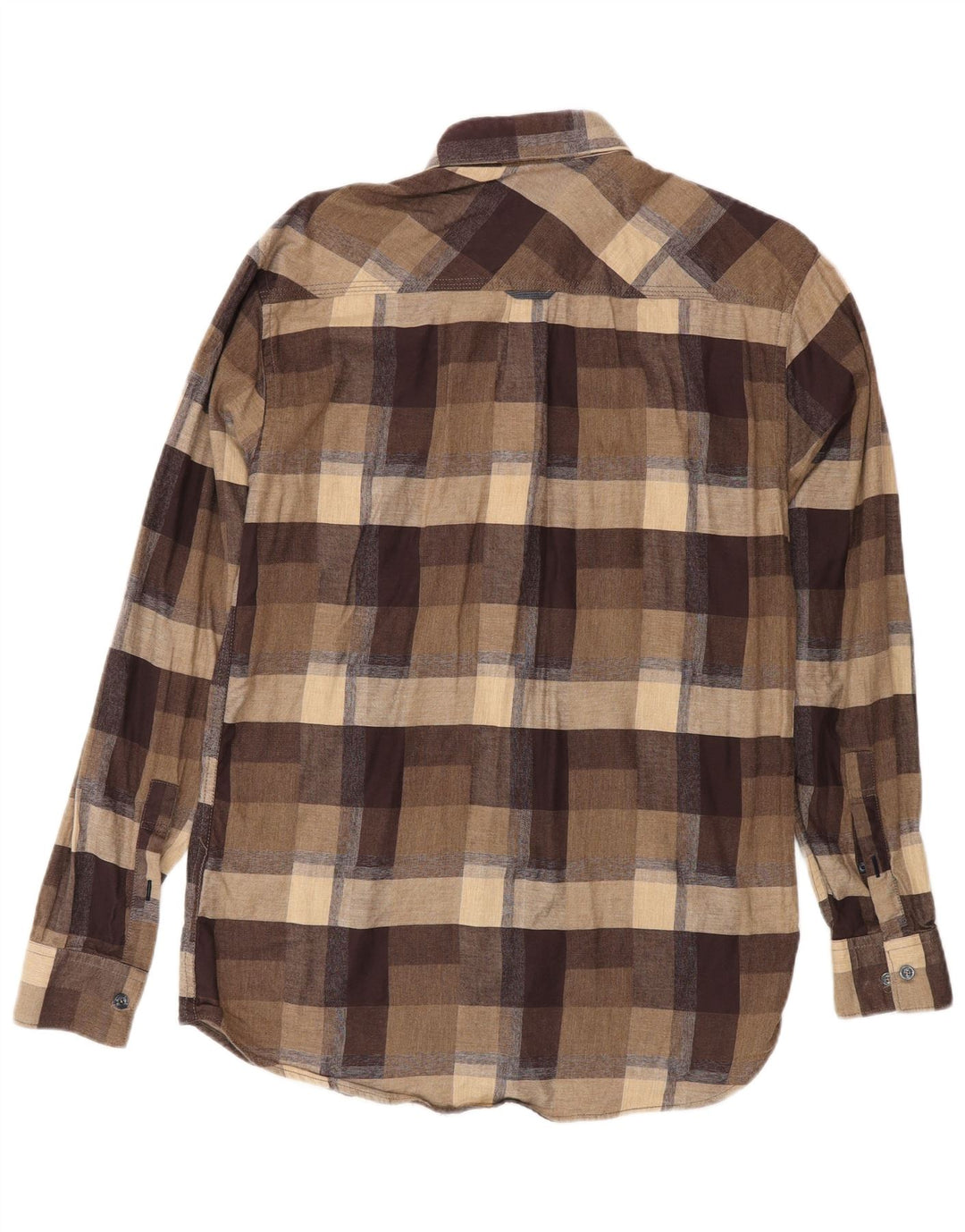 Gant Mens Regular Fit Flannel Shirt Large Brown Check Cotton