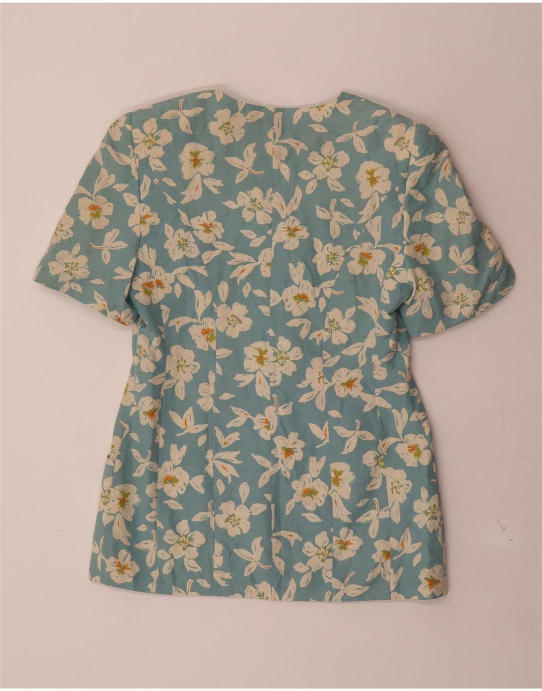 Franco Callegari Womens 4 Button Blazer Jacket UK 12 Medium Blue Floral