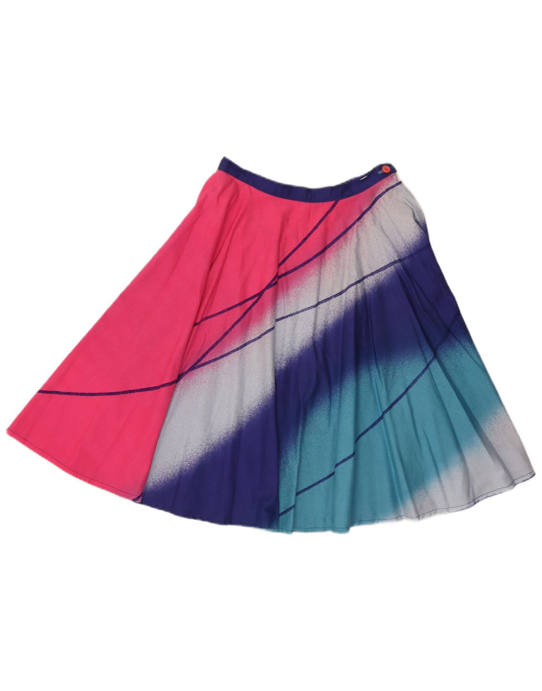 Vintage Womens A-Line Skirt W26 Small Multicoloured Colourblock