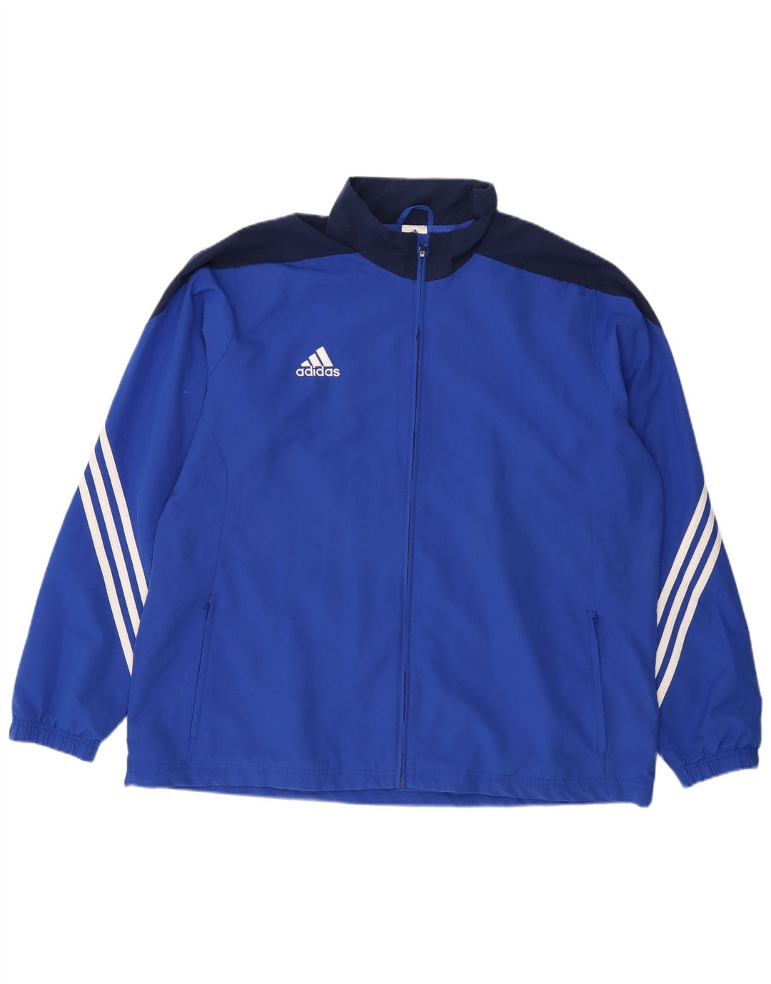 Adidas Mens Tracksuit Top Jacket 2XL Blue Colourblock Polyester