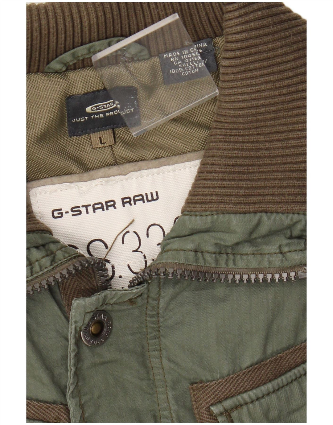G-Star Womens Utility Jacket UK 14 Large Green Cotton