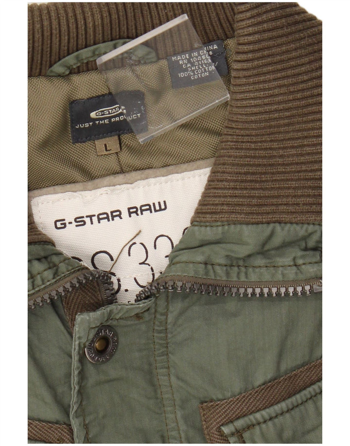 G-Star Womens Utility Jacket UK 14 Large Green Cotton