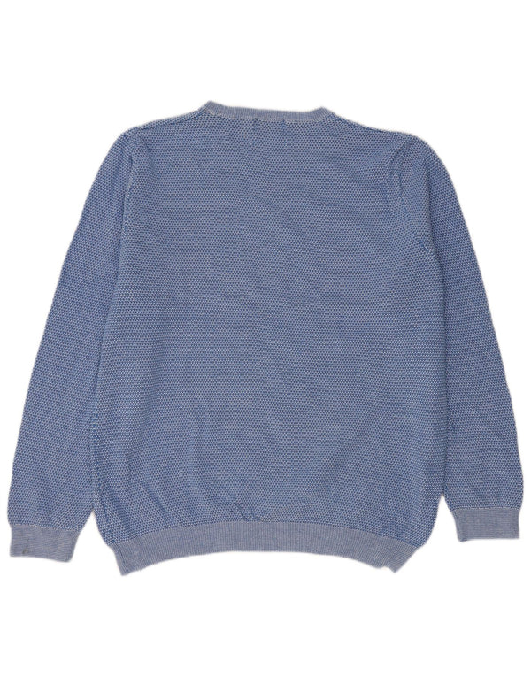 MARKS & SPENCER Mens Crew Neck Jumper Sweater Large Blue Cotton