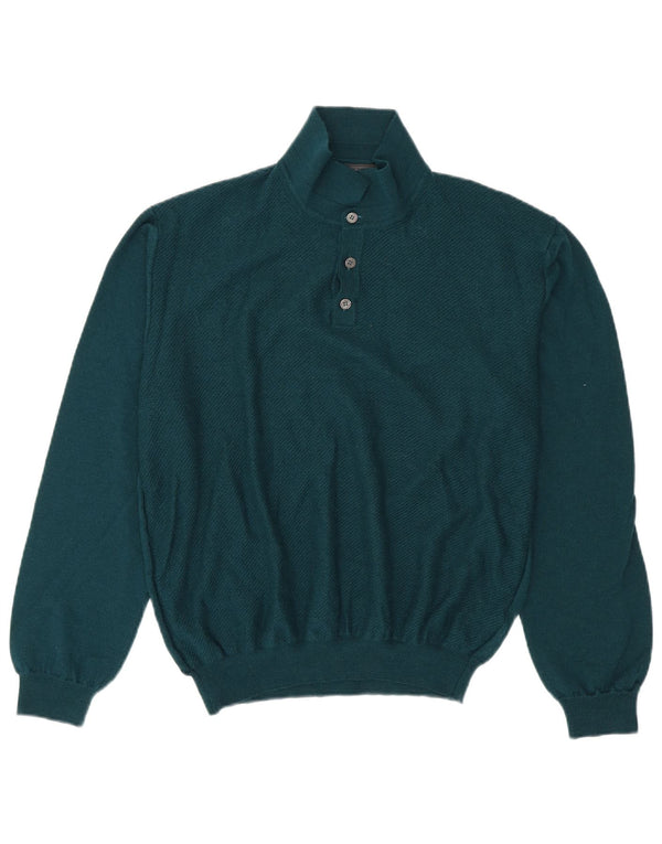 Marks & Spencer Mens Polo Neck Jumper Sweater 2XL Green Acrylic
