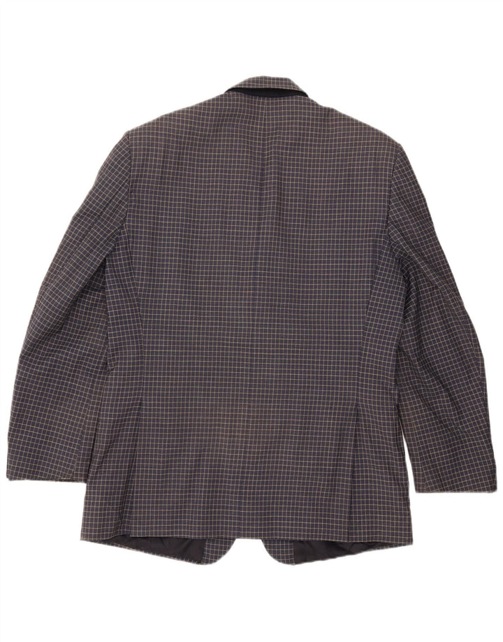 Renato Balestra Mens 3 Button Blazer Jacket UK 38 Medium Navy Blue Check