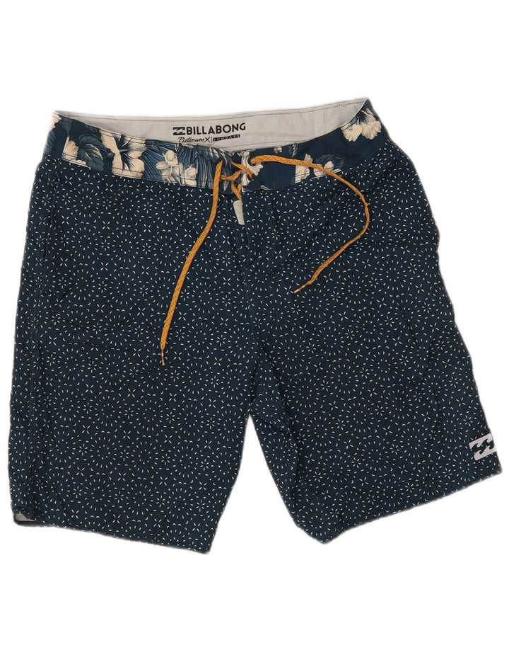 BILLABONG Mens Swimming Shorts Medium Navy Blue Spotted Polyester