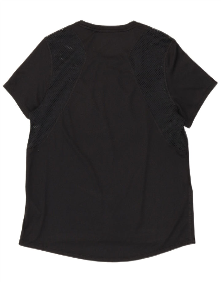 NIKE Womens Dri Fit T-Shirt Top UK 14 Medium Black Polyester