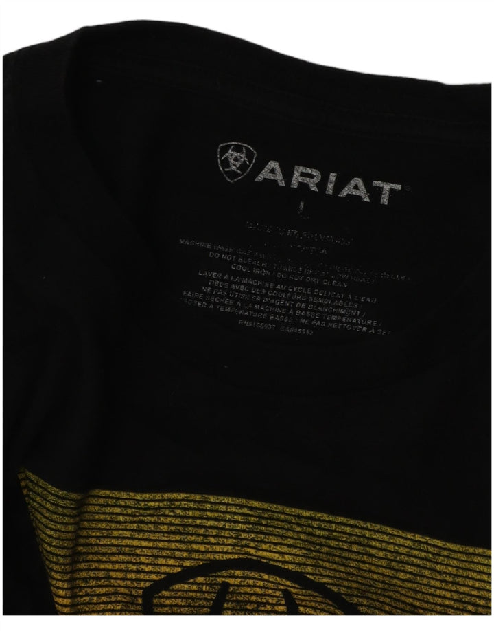 ARIAT Mens Graphic T-Shirt Top Large Black Cotton