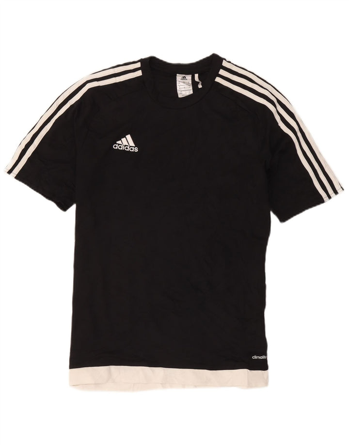 Adidas Mens Climalite T-Shirt Top Medium Black Colourblock Polyester