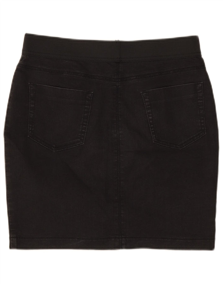 Marks & Spencer Womens Denim Skirt UK 10 Small W30 Black Cotton