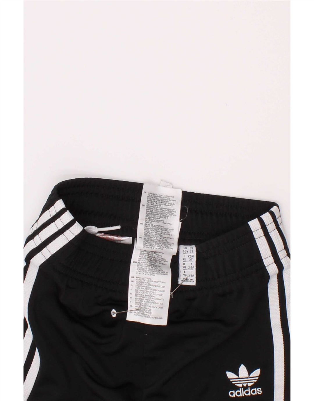 Adidas Boys Tracksuit Trousers Joggers 2-3 Years Black Polyester