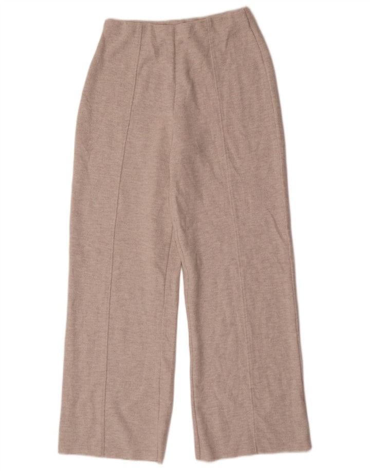 Zara Womens Knit Wide Leg Trousers Small W28 L30 Grey Polyester
