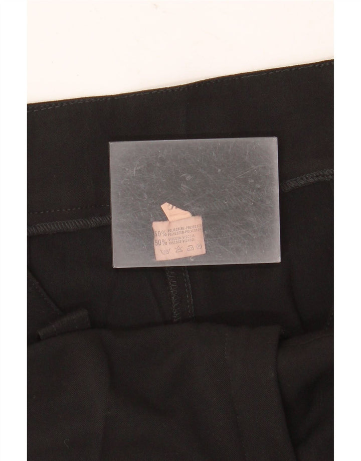 VINTAGE Womens Straight Suit Trousers Small W27 L32 Black Polyester