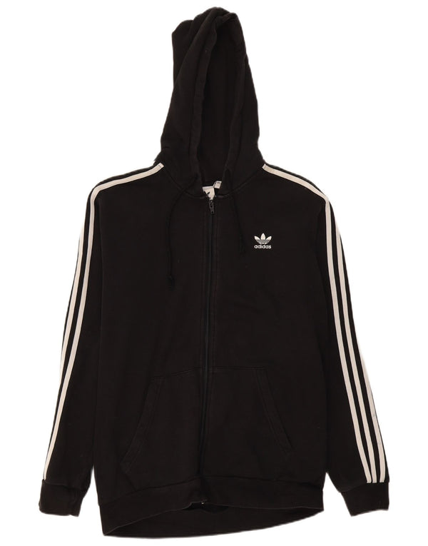 Adidas Mens Zip Hoodie Sweater Medium Black Cotton