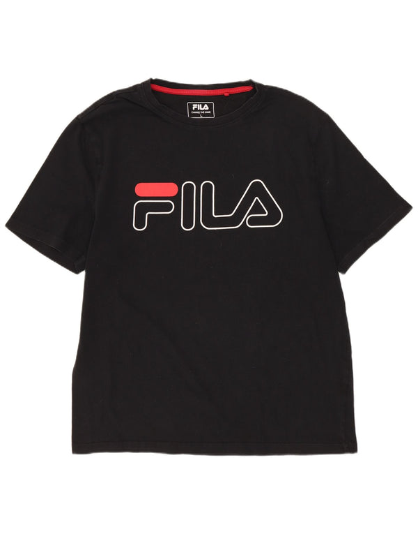 FILA Mens Graphic T-Shirt Top Large Black