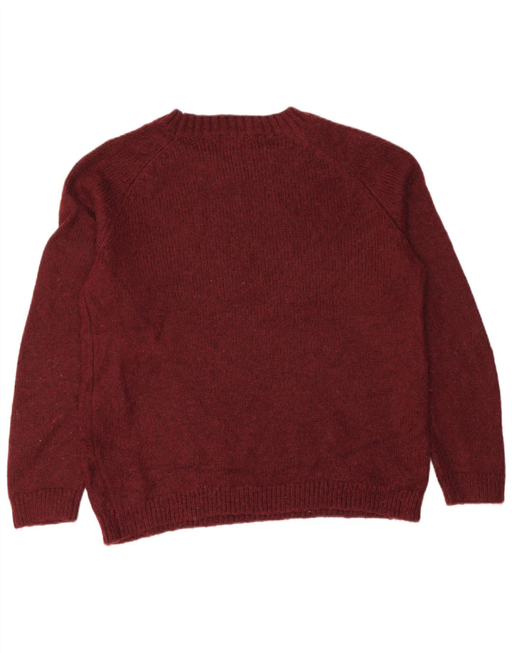 MARKS & SPENCER Womens Boat Neck Jumper Sweater UK 10 Small Burgundy