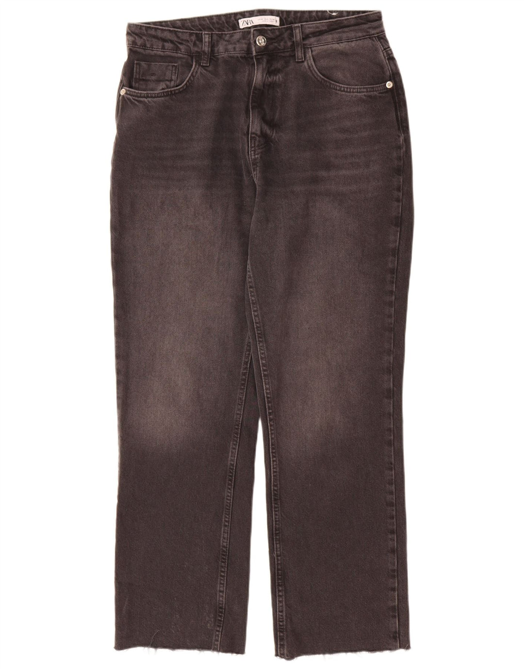 Zara Womens Straight Jeans EU 40 Medium W30 L29 Grey Cotton