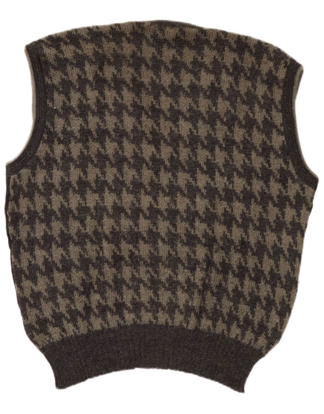 Vintage Mens Vest Tank Top Large Grey Houndstooth