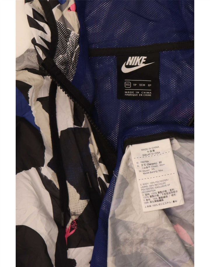 Nike Womens Hooded Pullover Rain Jacket UK 6 XS Multicoloured Geometric