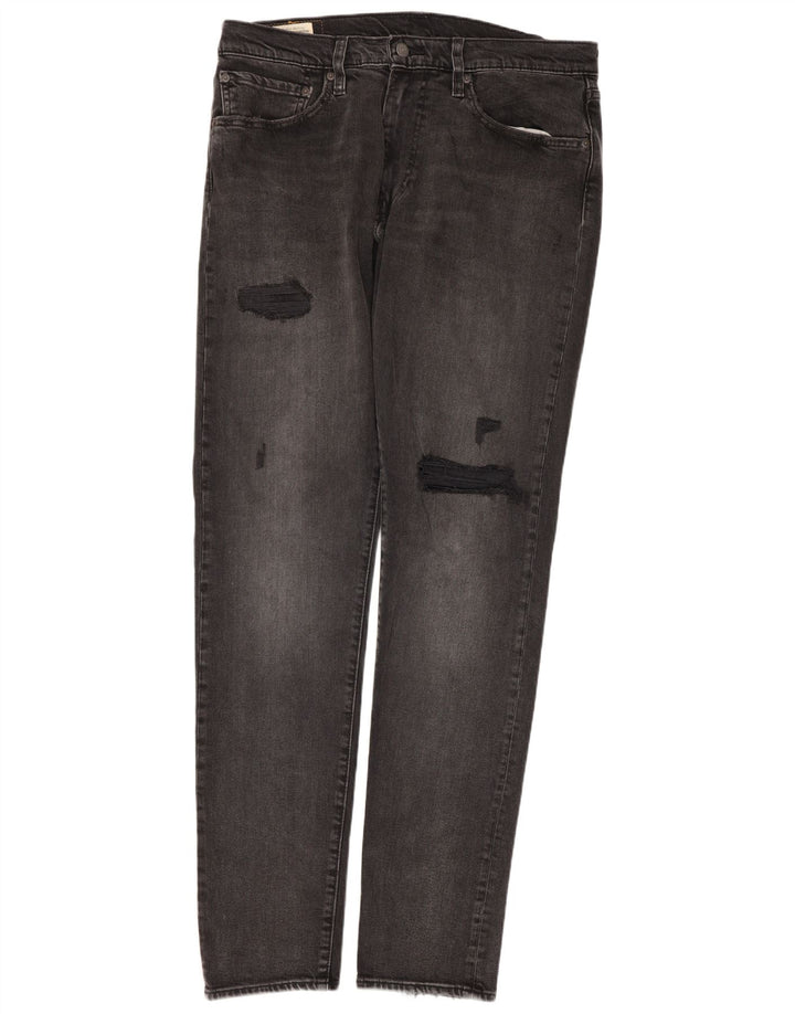 Levi's Mens 512 Distressed Slim Tapered Jeans W34 L34 Grey Cotton