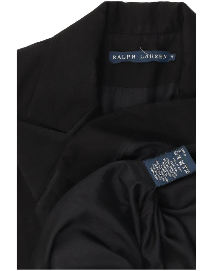 Ralph Lauren Womens 1 Button Blazer Jacket US 8 Medium Black Wool