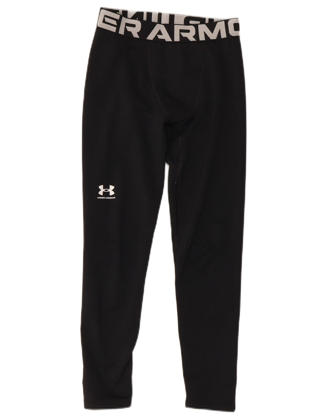 UNDER ARMOUR Boys Cold Gear Graphic Leggings 9-10 Years Medium Black