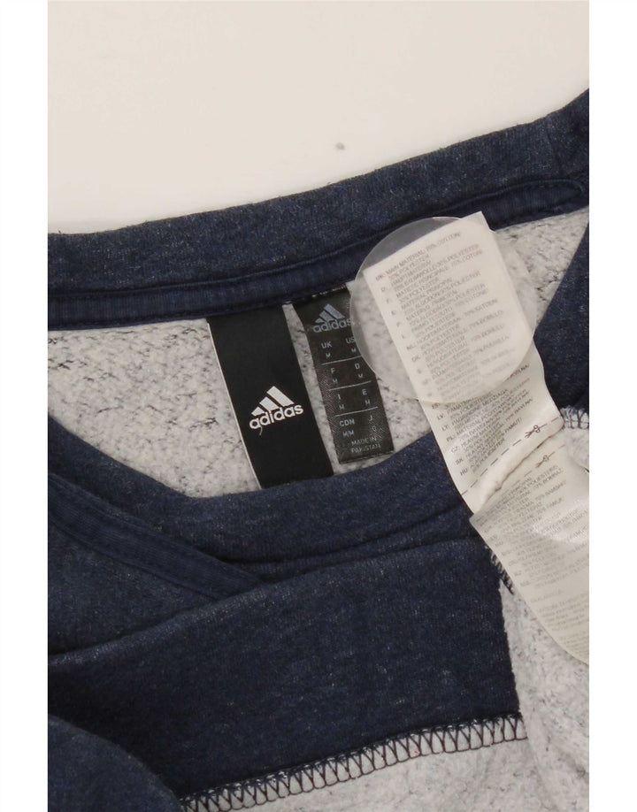 Adidas Mens Sweatshirt Jumper Medium Navy Blue Cotton