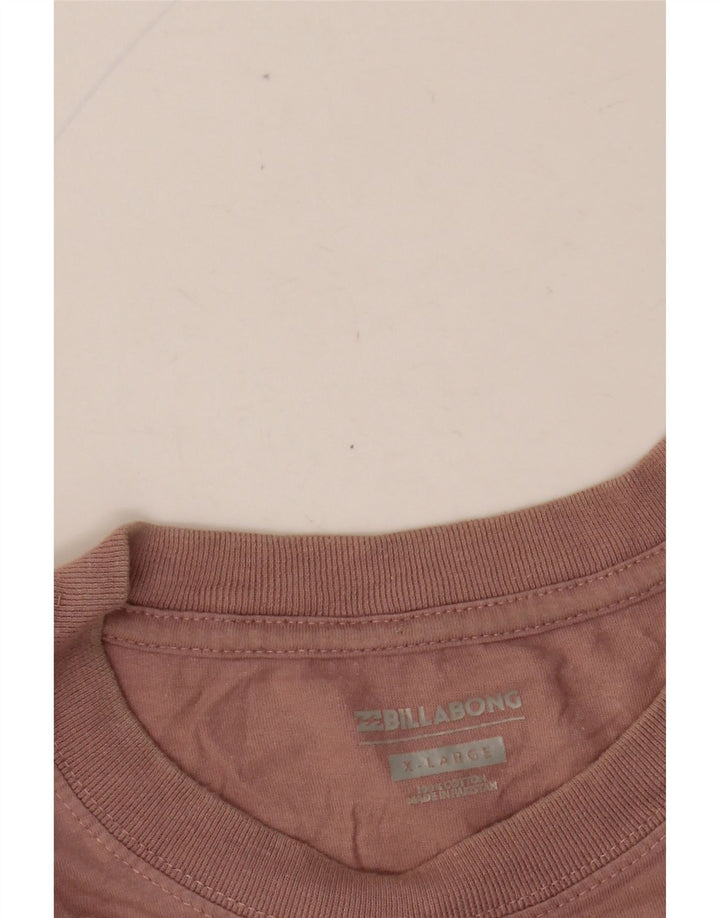 BILLABONG Mens Graphic T-Shirt Top XL Pink Floral