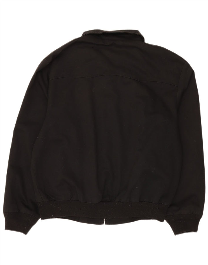 KING GEORGE Mens Bomber Jacket UK 40 Large Black Polyester