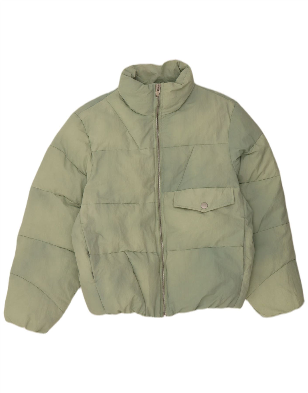 ZARA Mens Padded Jacket UK 38 Medium Green Polyamide