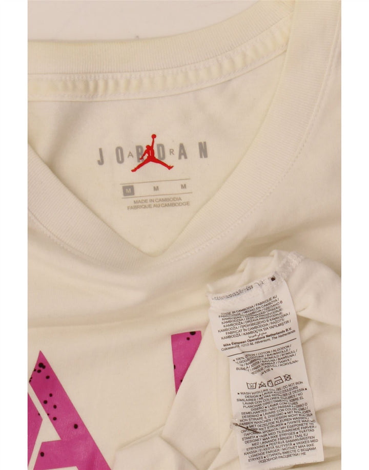 Jordan Mens Graphic T-Shirt Top Medium White Cotton