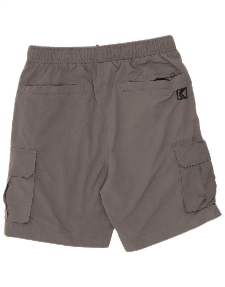Karl Kani Mens Cargo Shorts Small Grey Polyamide