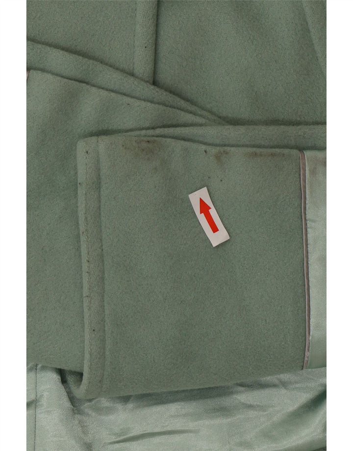 Marks & Spencer Womens Double Breasted Coat UK 16 Large Green Wool